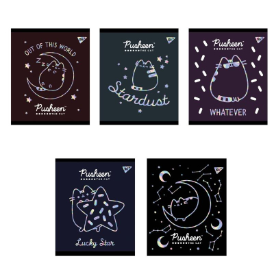 Зошит шкільний YES Pusheen Fabulous 765143, 12 аркушів, клітинка