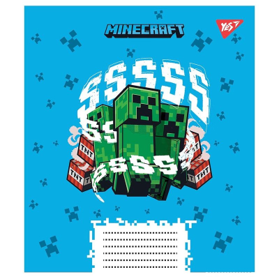 Зошит шкільний Yes Minecraft 766561, 12 аркушів коса лінія