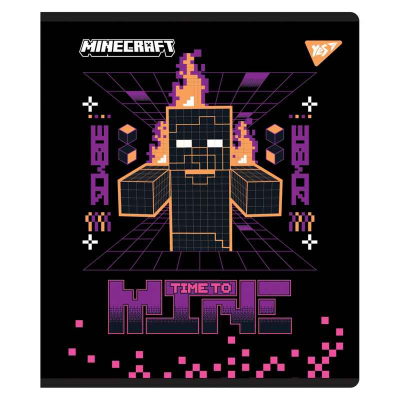 Зошит шкільний YES Minecraft Black 767502, 12 арк. коса лінія