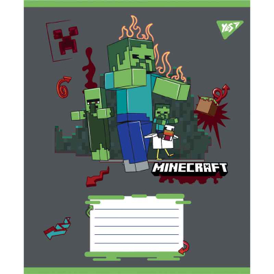 Зошит шкільний Yes Minecraft Heroes 767576, 12 аркушів клітинка