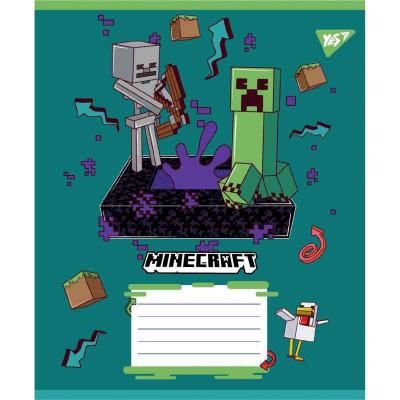 Зошит шкільний Yes Minecraft Heroes 767576, 12 аркушів клітинка