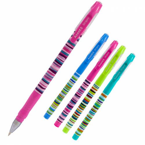  Ручка кулькова Axent Stripes AB1049-10-A, синя