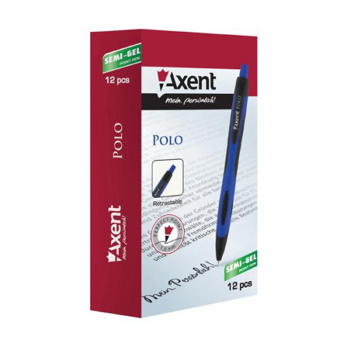 Ручка масляна автоматична Axent Polo AB1066-02-A, синя