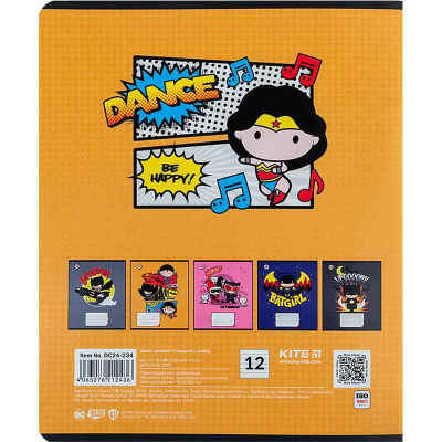 Зошит шкільний Kite DC Comics DC24-234, 12 аркушів, лінія