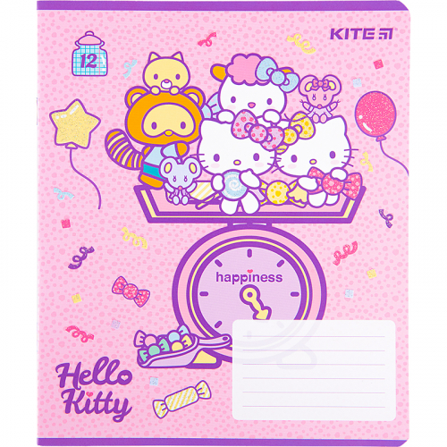 Зошит шкільний Kite Hello Kitty HK22-232, 12 аркушів, клітинка