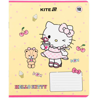 Тетрадь школьная Kite Hello Kitty HK25-232-1, 12 листов, клетка