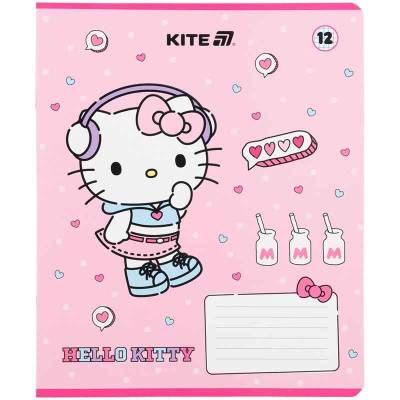Тетрадь школьная Kite Hello Kitty HK25-232-1, 12 листов, клетка