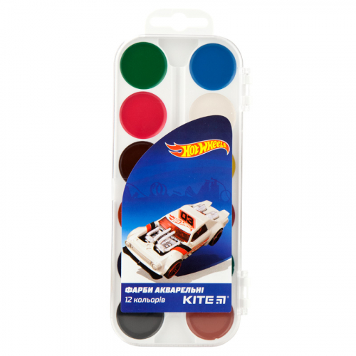 Фарби акварельні Kite Hot Wheels, 12 кольорів HW19-061