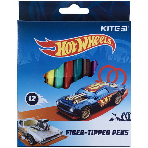 Фломастери Kite Hot Wheels HW21-047, 12 кольорів