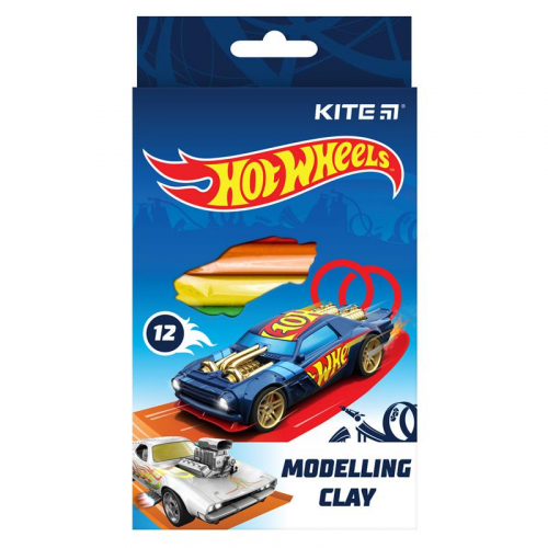 Пластилін восковий Kite Hot Wheels HW21-086 12 кольорів, 200 г