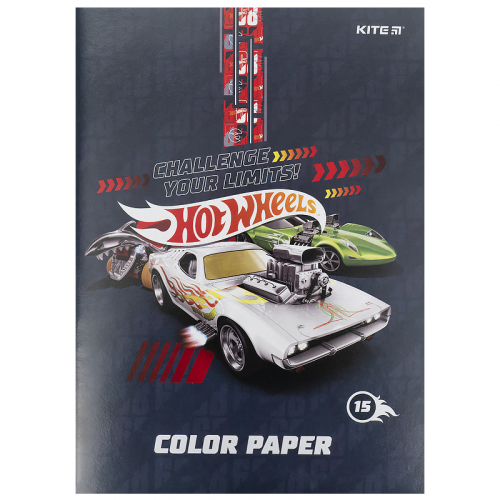 Папір кольоровий двосторонній Kite Hot Wheels HW21-250