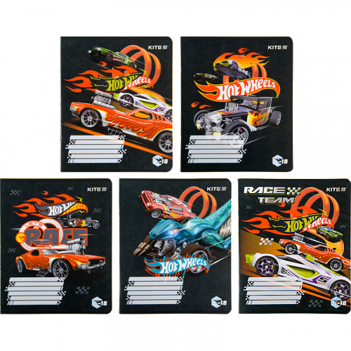 Зошит шкільний Kite Hot Wheels HW22-236, 18 аркушів, клітинка