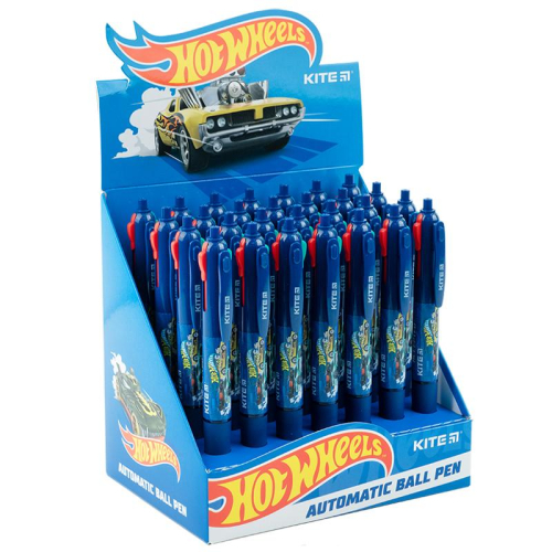 Ручка кулькова автоматична Kite Hot Wheels HW23-067, 4 кольори