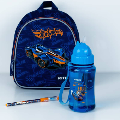 Пляшечка для води Kite Hot Wheels HW24-399, 350 мл, синя