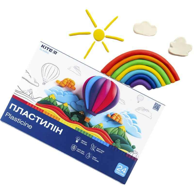 Пластилін Kite Classic K-089, 24 кольори, 480 г