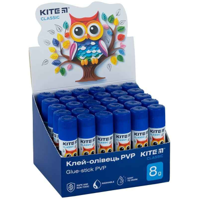 Клей-карандаш с индикатором PVP Kite Classic K-130, 8 г