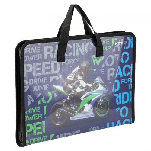 Папка-портфель пластикова Kite А4, на блискавці Racing K19-202-02