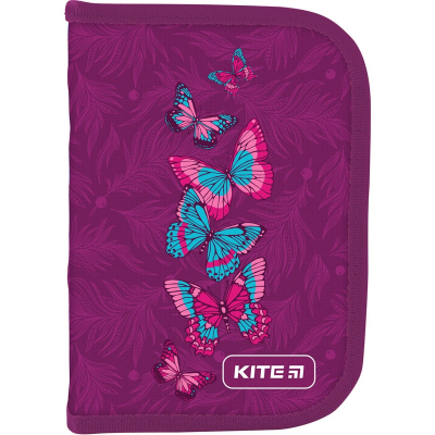 Пенал без наповнення Kite Education Butterflies K19-622-7, 1 відділення 2 відвороти