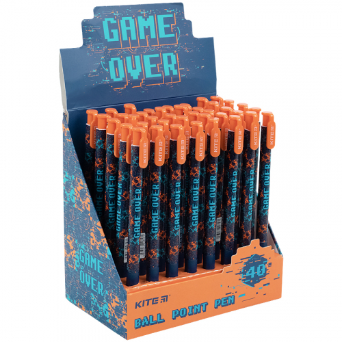 Ручка кулькова автоматична Kite Game over K21-363-02, синя