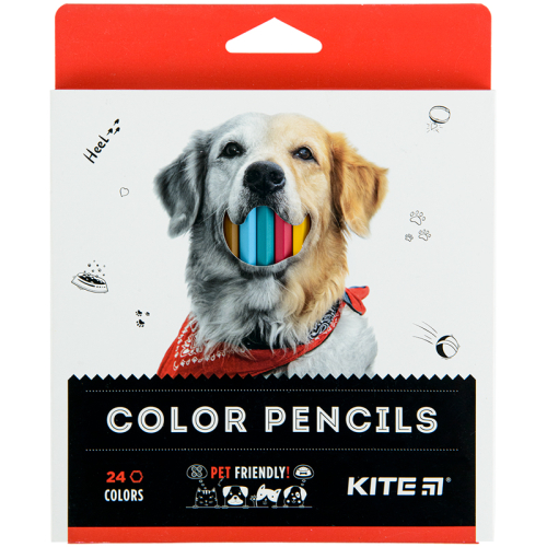 Олівці кольорові Kite Dogs K22-055-1, 24 кольори