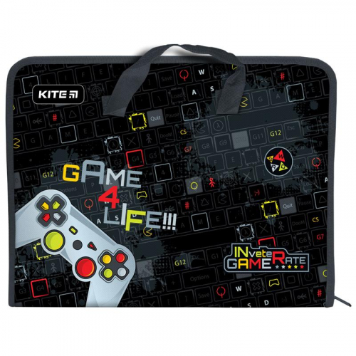 Папка-портфель на блискавці Kite Game K22-202-01, 1 відділення, A4