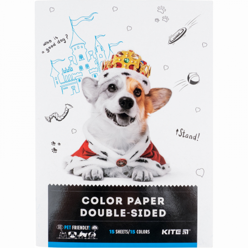 Папір кольоровий двосторонній Kite Dogs K22-250-1, А4