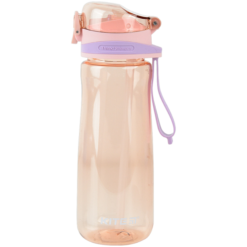Пляшечка для води з трубочкою Kite K22-419-01, 600 мл, рожева