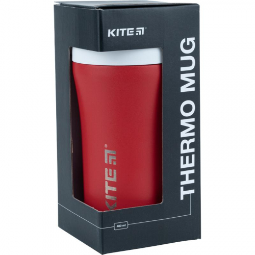 Термокружка з трубочкою Kite K22-457-03, 400 мл, червона