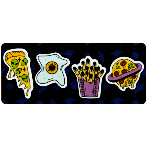 Закладки пластикові Kite Space food K22-479-1, 4x20 шт, 35х50 мм