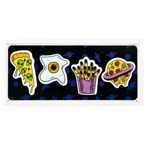 Закладки пластикові Kite Space food K22-479-1, 4x20 шт, 35х50 мм