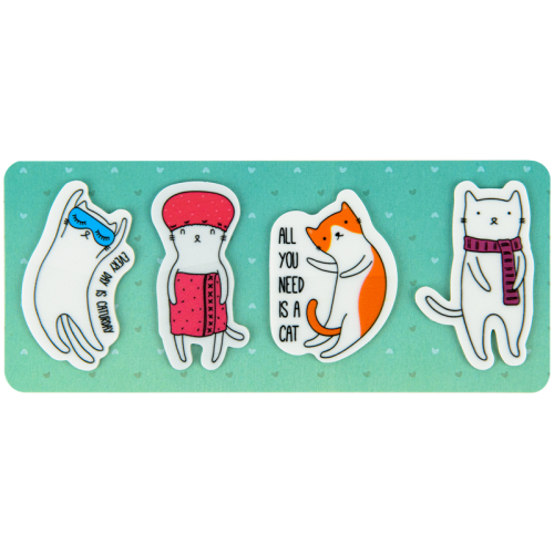 Закладки пластикові Kite Cats K22-479-6, 4x20 шт, 35х50 мм