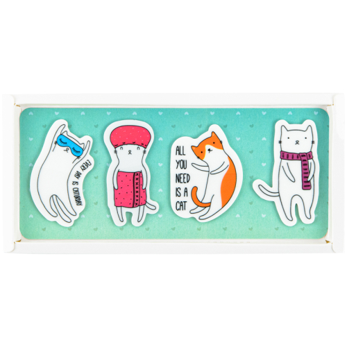 Закладки пластикові Kite Cats K22-479-6, 4x20 шт, 35х50 мм