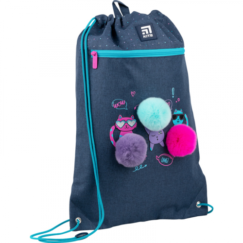 Сумка для обуви с карманом Kite Education Wow Cats K22-601M-11