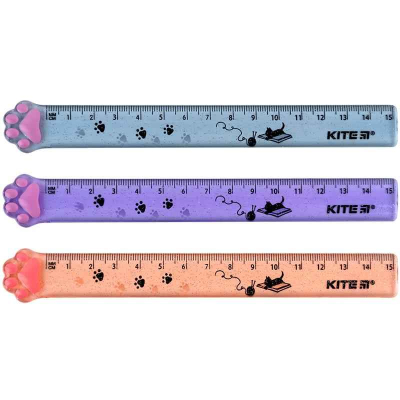 Лінійка пластикова з глітером Kite Paws K23-020, 15 см