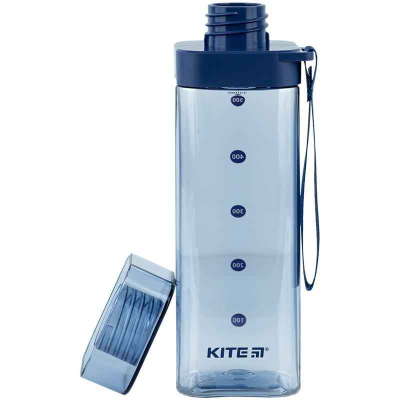 Пляшечка для води квадратна Kite K24-1209-1, 550 мл, блакитна