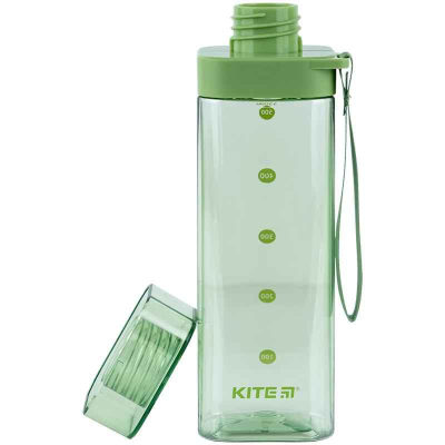 Пляшечка для води квадратна Kite K24-1209-2, 550 мл, зелена