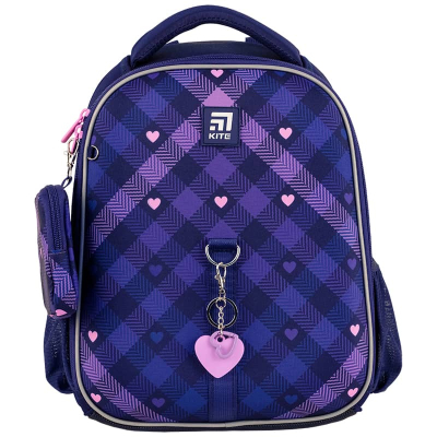Шкільний набір Kite Check and Hearts SET_K24-555S-1 (рюкзак, пенал, сумка)