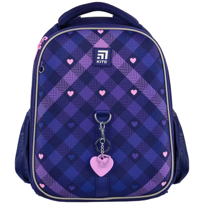 Шкільний набір Kite Check and Hearts SET_K24-555S-1 (рюкзак, пенал, сумка)