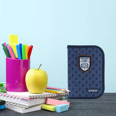 Пенал без наповнення Kite College Line K24-622-2, 1 відділення, 2 відвороти
