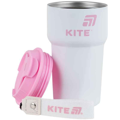Термокружка Kite K25-1220-3, 450 мл, біло-рожева