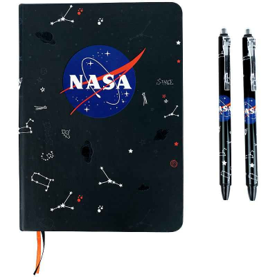 Набір подарунковий блокнот+2 ручки Kite NASA NS21-499