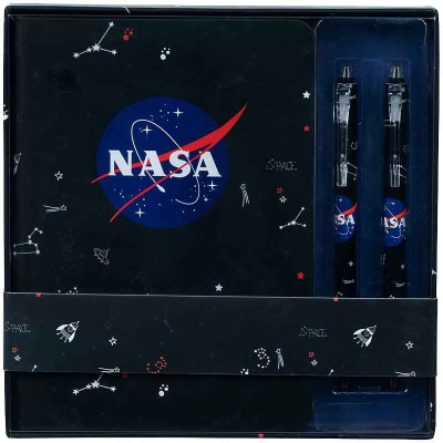 Набір подарунковий блокнот+2 ручки Kite NASA NS21-499
