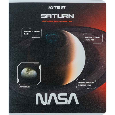 Тетрадь школьная Kite NASA NS24-238, 24 листа, клетка