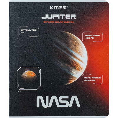 Тетрадь школьная Kite NASA NS24-238, 24 листа, клетка