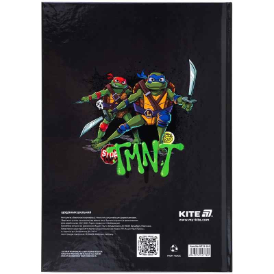 Щоденник шкільний Kite Ninja Turtles NT25-262, тверда обкладинка