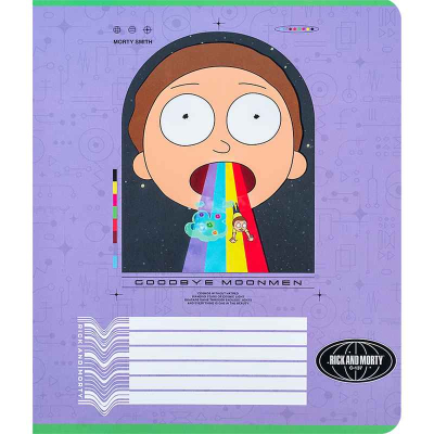 Тетрадь школьная Kite Rick and Morty RM24-236, 18 листов, клетка