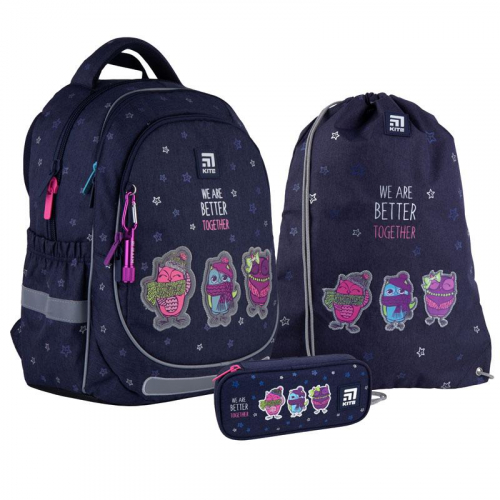 Шкільний Набір Рюкзак + Пенал + Сумка для взуття Kite Education Better together SET_K21-700M-2