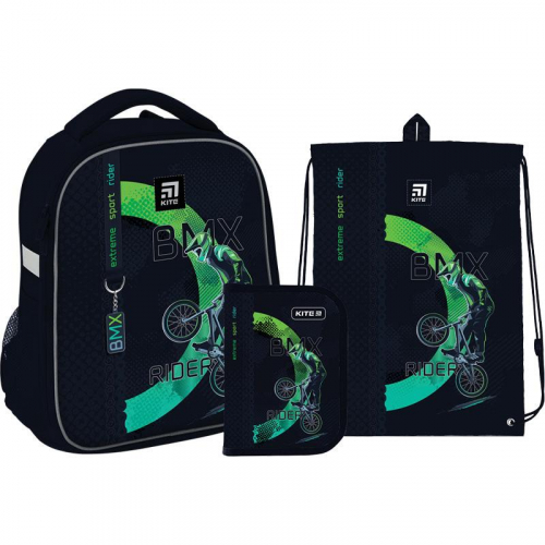 Шкільний Набір Рюкзак + Пенал + Сумка для взуття Kite Education BMX SET_K22-555S-10