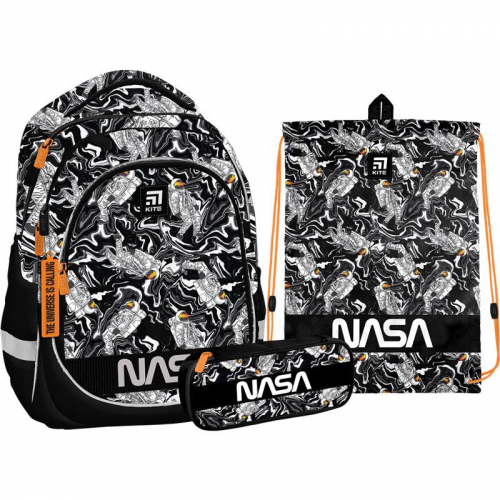 Шкільний Набір Рюкзак + Пенал + Сумка для взуття Kite Education NASA SET_NS22-700M