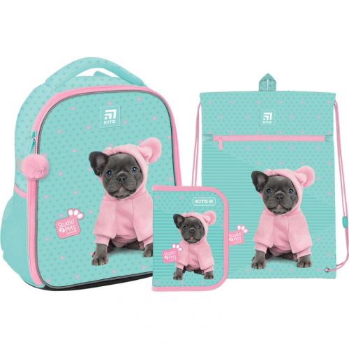 Шкільний Набір Рюкзак + Пенал + Сумка для взуття Kite Education Studio Pets SET_SP22-555S-2
